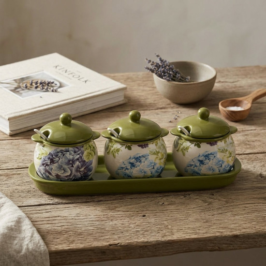 Porcelain Spice Jar Set - 4 Pcs